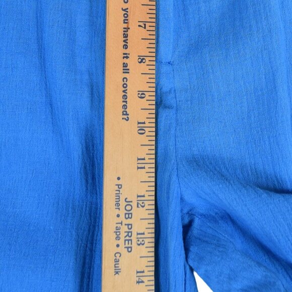 NWT Commense Cotton & Linen Pants Lagoon Blue Wide Leg Gauzy Flowy Trousers L - Picture 8 of 9